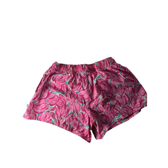 Lauren James Women’s Shorts Pink Tulip Print Elastic-Drawstring Waist Small NWOT - Picture 1 of 7